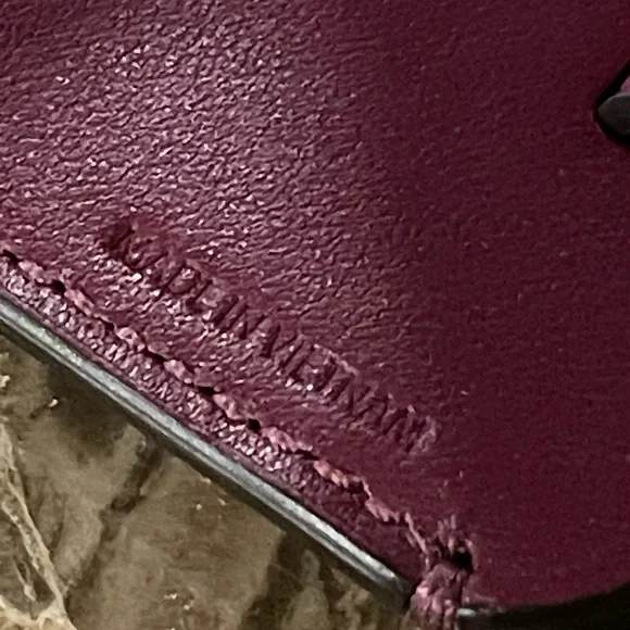 COACH NWOT Burgundy Leather Dancing Mouse Luggage Tag Bag Charm Sparkle Accents - Picture 8 of 13